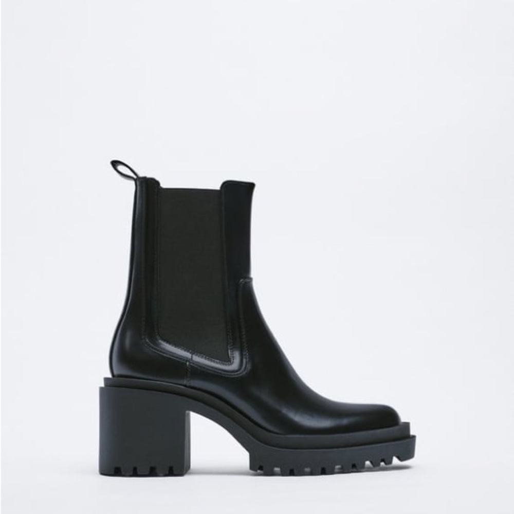 Zara Black Chunky Chelsea Ankle Boot